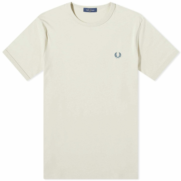Photo: Fred Perry Men's Ringer T-Shirt in Light Oyster