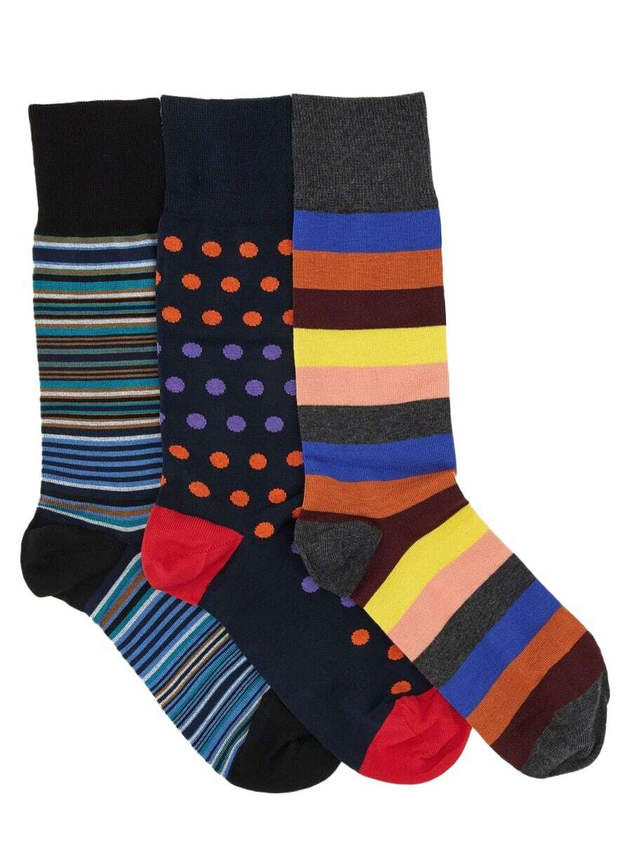 タイツ・ソックス Paul Smith Pack Of Three Socks Paul Smith Three-Pack Multicolor Signature Socks Paul Smith