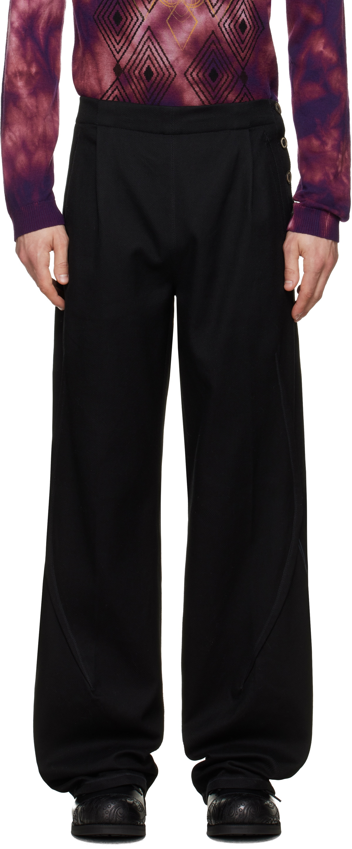 Kiko Kostadinov Black Tonkin Contrast Trousers Kiko Kostadinov