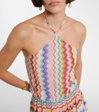 Missoni Zigzag halterneck lamé romper