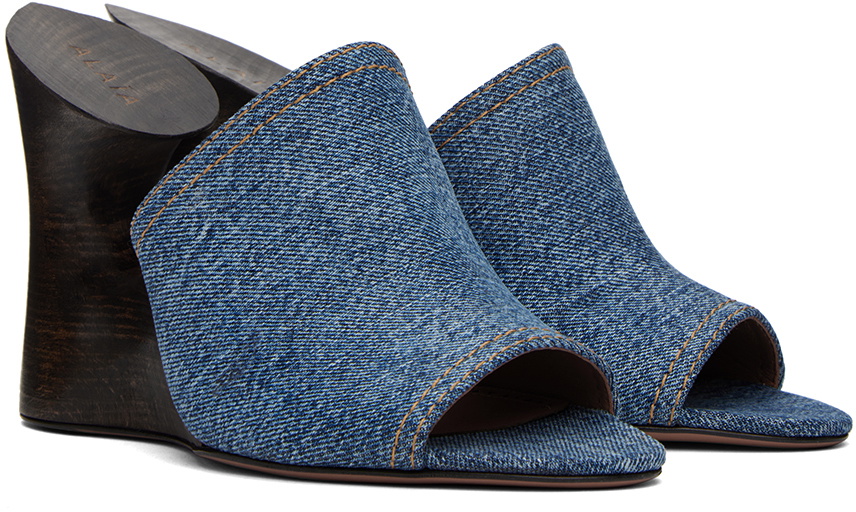 【関税込み】ALAIA ブルー La Sculpture ミュール ALAÏA Blue 'La Sculpture' Mules ALAÏA