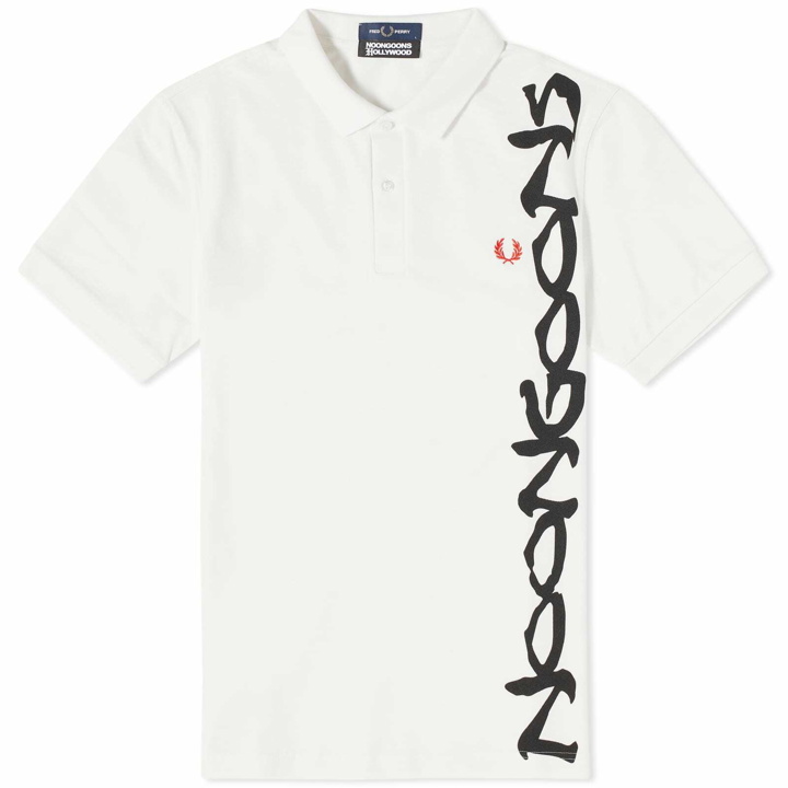 Photo: Fred Perry Men's x Noon Goons Printed Polo Shirt in Soft White