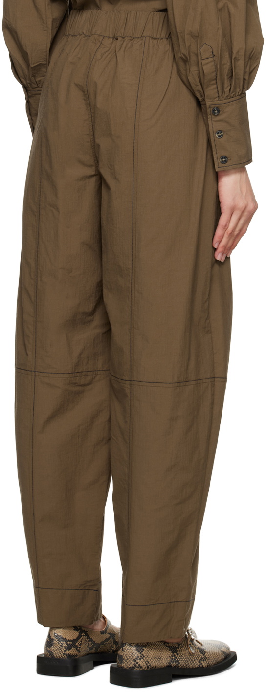 パンツ GANNI Women Trousers F9279886 Brown Tiger's Eye Brown Drapey Melange Pants | GANNI US