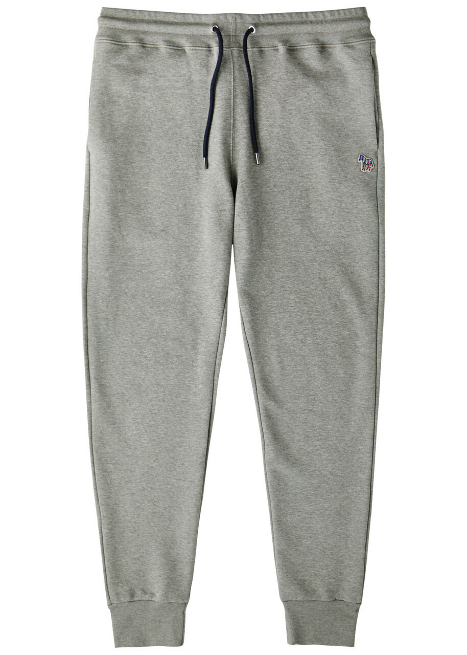 PS Paul Smith Zebra-appliquéd Cotton Sweatpants Grey