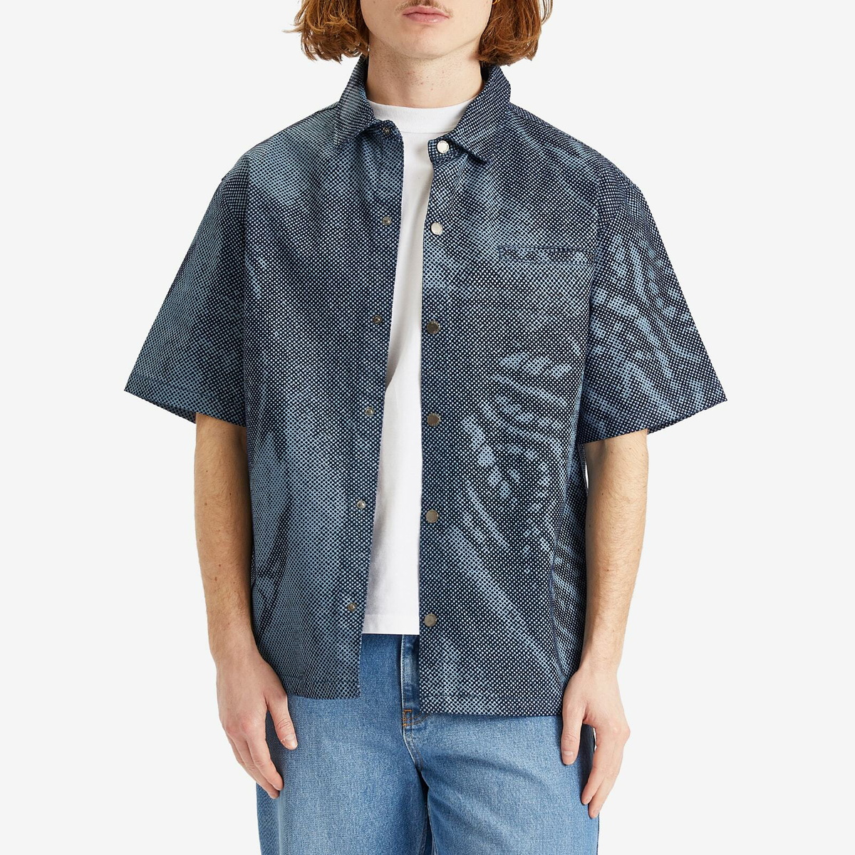 Daily Paper Men's Braids Denim Shirt in Multi-Colored