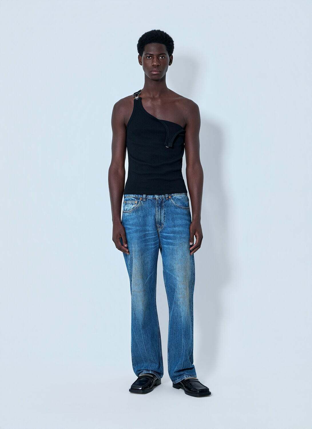 Jean Paul Gaultier Ribbed Tank Top with Metal Hardware