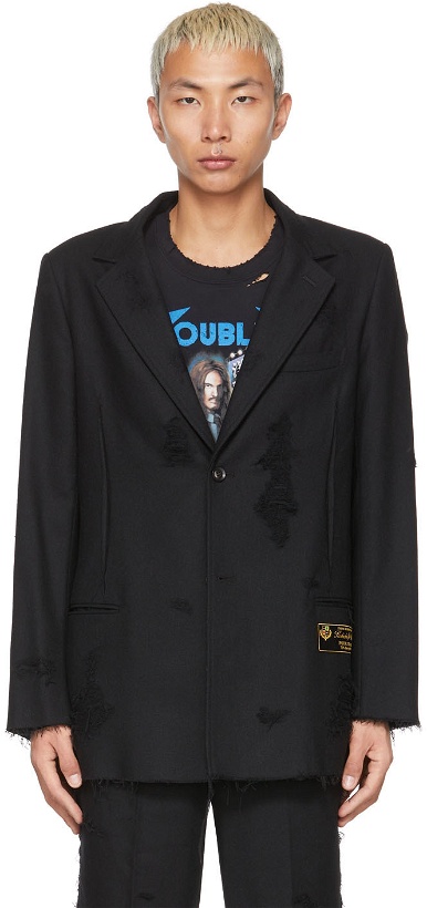 Photo: Doublet Black Wool Damaged Jacket