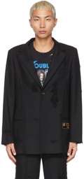 Doublet Black Wool Damaged Jacket