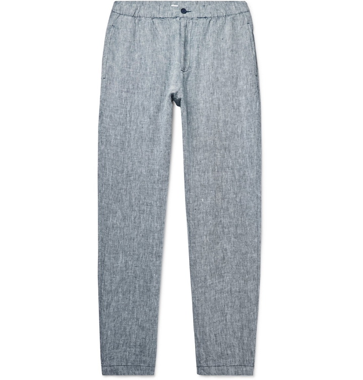 Photo: Onia - Elijah Tapered Linen Trousers - Blue
