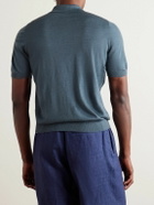 Purdey - Tantallon Slim-Fit Merino Wool Polo Shirt - Blue