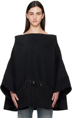 Bless Black Nº73 Sweaterponcho Vintage Denim Jacket