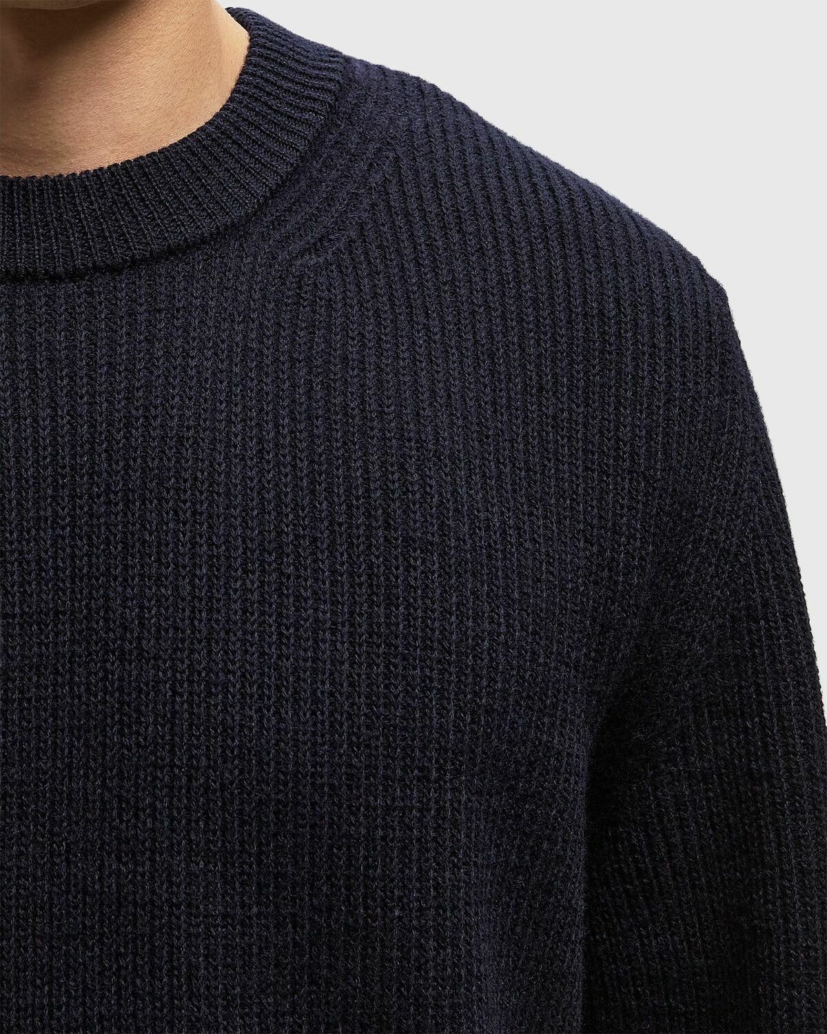 Norse Projects Henning Cotton Wool Rib Sweater Blue Mens Pullover
