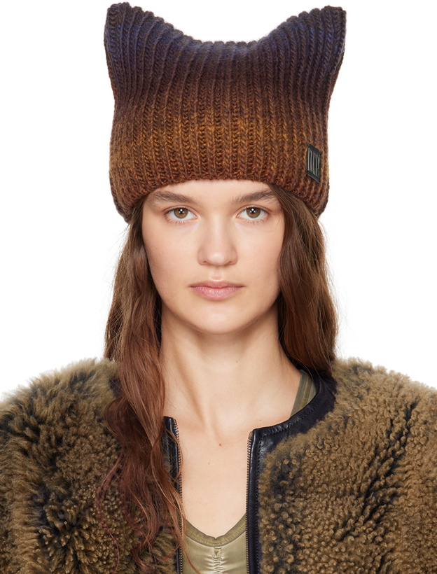 Photo: KNWLS Brown & Purple Precious Square Beanie