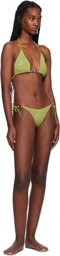 Bond-Eye Green Beaded Ingrid Triangle & Beaded Tie Side Vista Bikini