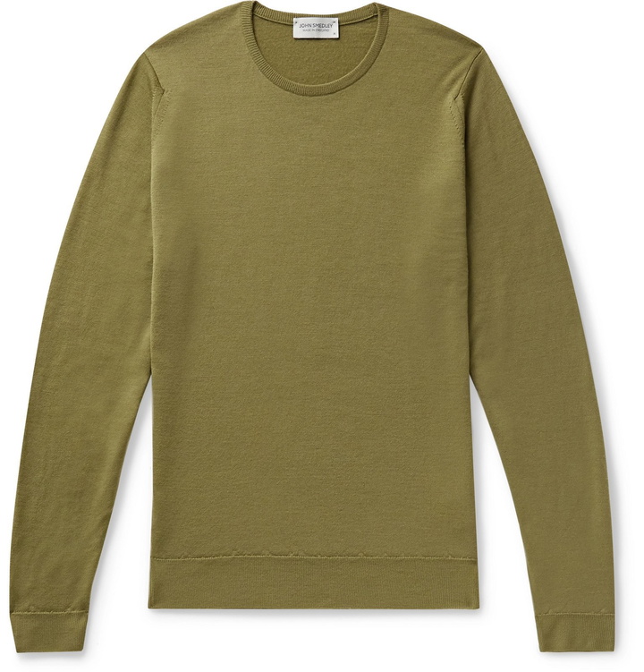 Photo: John Smedley - Lundy Slim-Fit Merino Wool Sweater - Green