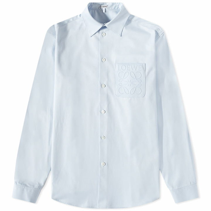 Photo: Loewe Men's Anagram Debossed Shirt in Light Blue