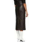 Yang Li Black Leather Belted Skirt