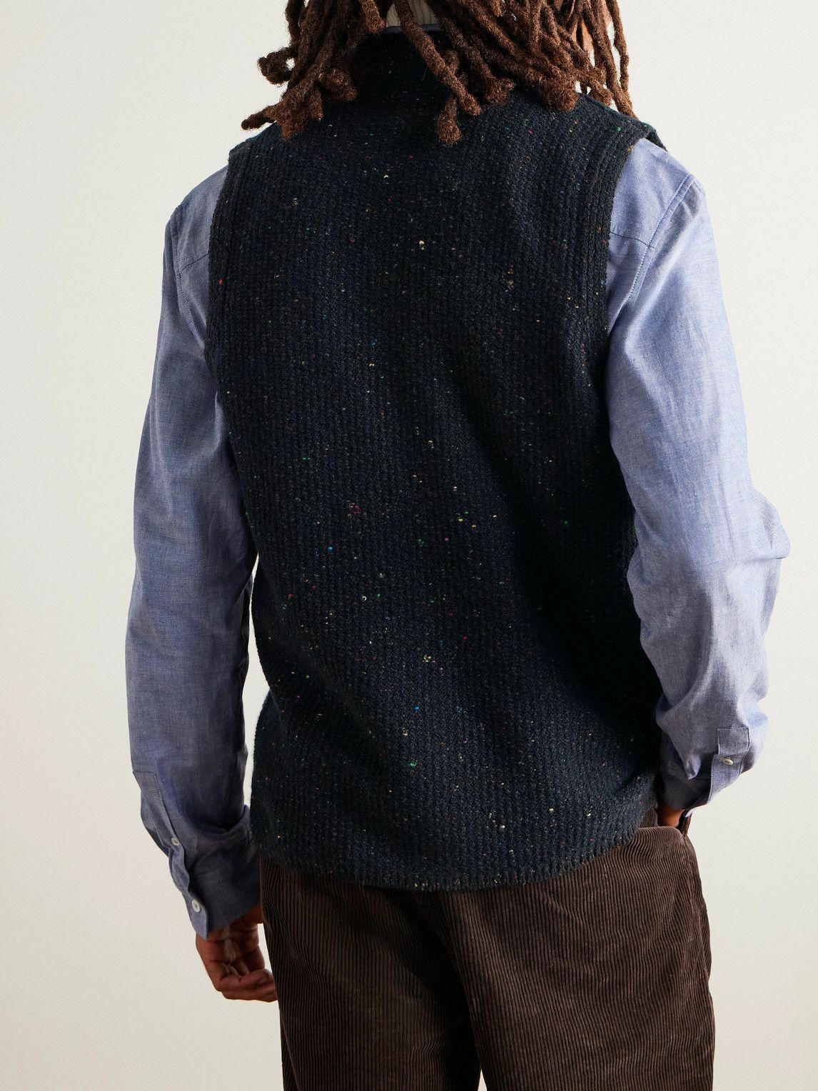 Inis Meáin - Breidin Merino Wool and Cashmere-Blend Gilet - Blue