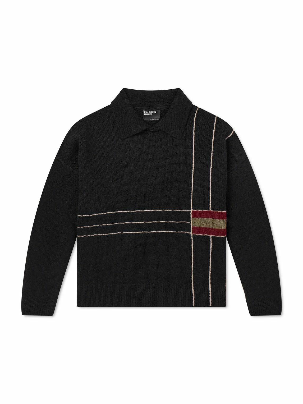 Enfants Riches Déprimés Black Collegiate Stripes Asymmetrical