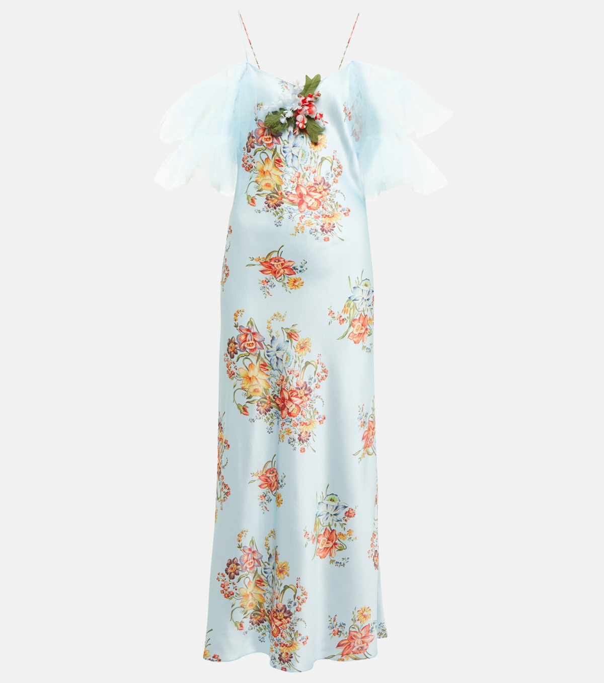Rodarte - Floral silk satin midi dress Rodarte