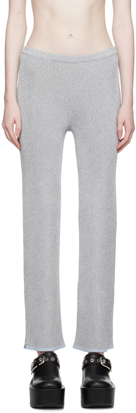 Pushbutton Silver Fitted Lounge Pants Pushbutton