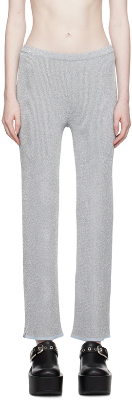 Photo: Pushbutton Silver Fitted Lounge Pants