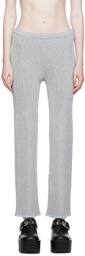 Pushbutton Silver Fitted Lounge Pants