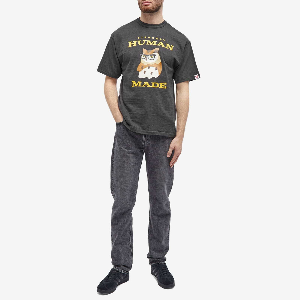 Human Made Men's Owl Glasses T-Shirt in Black Human Made