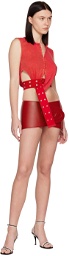 Diesel Red B-Berny Belt Miniskirt