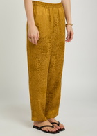 Delos Tao Textured Jacquard Satin Trousers Brown