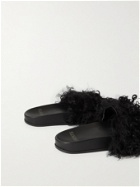 Vetements - Shearling and Rubber Slides - Black