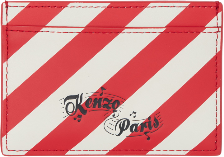 Photo: Kenzo Red & Off-White Kenzo Paris Striped Card Holder