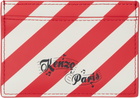 Kenzo Red & Off-White Kenzo Paris Striped Card Holder