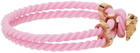 Versace Pink & Gold Rubber Medusa Bracelet