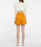 Vince - Cotton and linen twill shorts