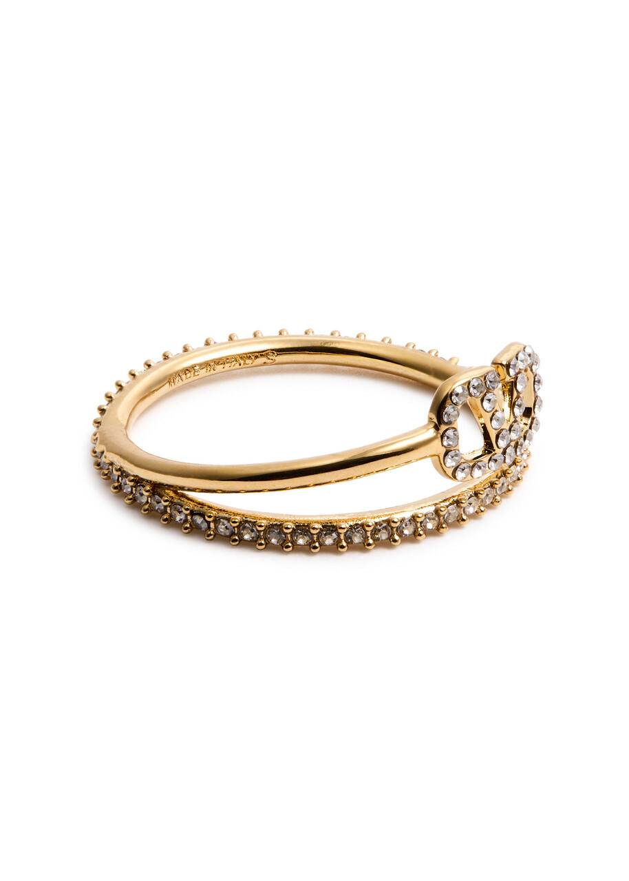 Valentino Garavani VLogo Crystal-embellished Ring Gold