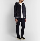 TOM FORD - Cotton-Blend Velvet Zip-Up Hoodie - Blue