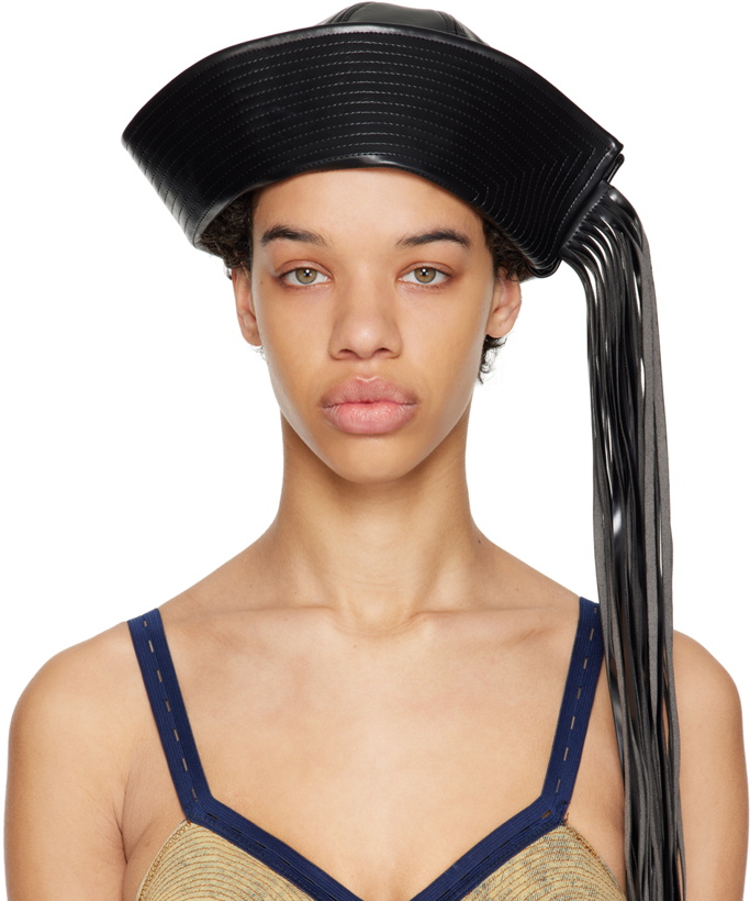 Photo: Vaquera Black Faux-Leather Sailor Hat
