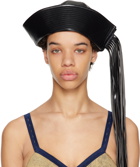 Vaquera Black Faux-Leather Sailor Hat