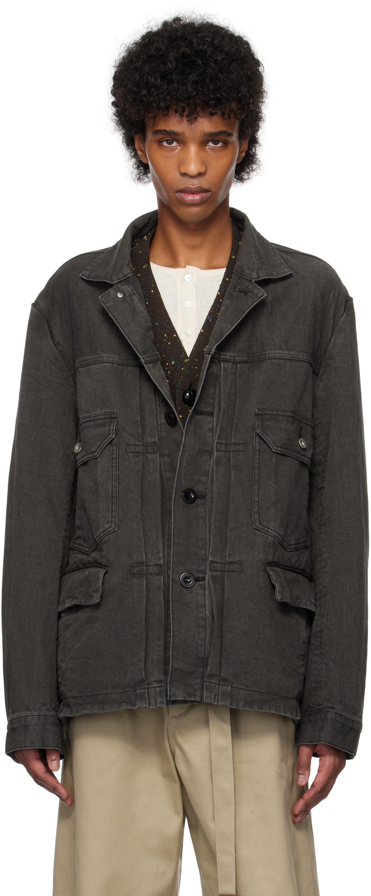 ジャケット・アウター Sacai gray panel tailored jacket 22aw Sacai Jackets for Women | Mytheresa