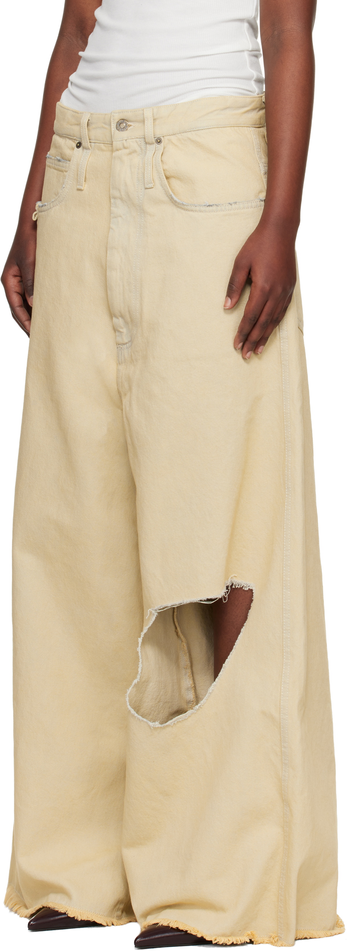 LU'U DAN Off-White Dumpster Denim Jeans