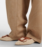Manolo Blahnik Maylura raffia-effect slingback flats