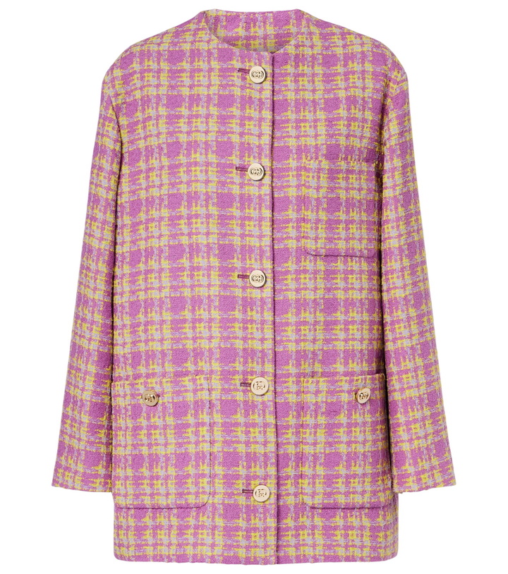 Photo: Gucci Checked cotton-blend tweed jacket