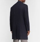 Canali - Herringbone Wool and Cashmere-Blend Overcoat - Blue