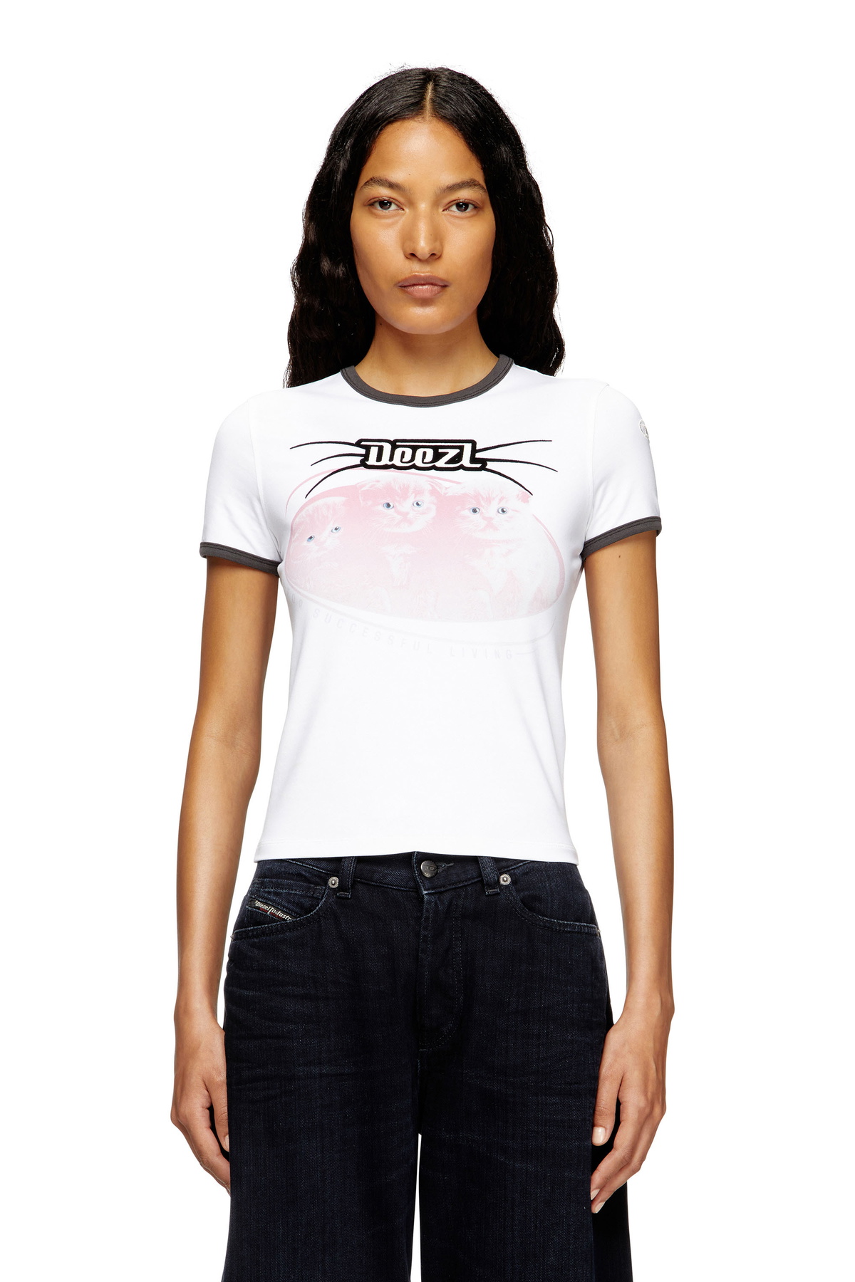 【DIESEL】Marble-effect T-shirt in stretch jersey Tシャツ Diesel Marble-effect T-shirt in stretch jersey - T-Shirts