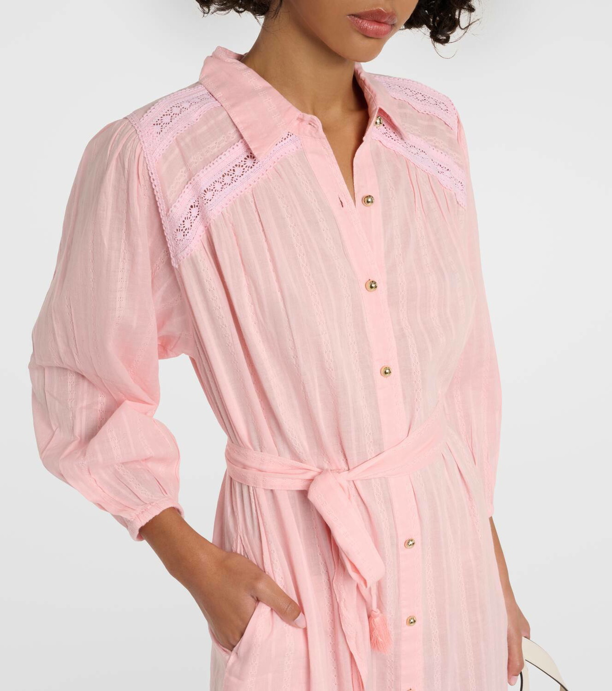 Melissa Odabash Cressida belted cotton shirt dress