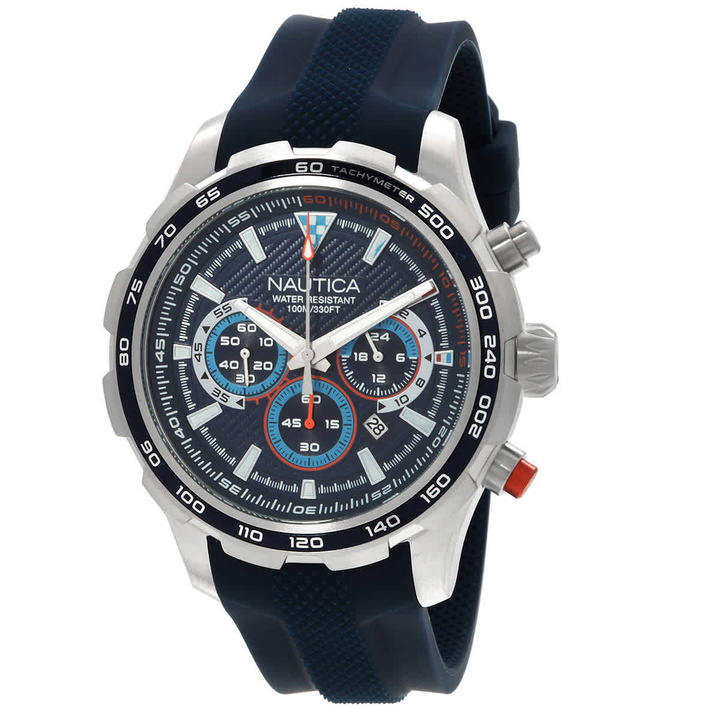Photo: Nautica Nst 101 Chronograph Quartz Blue Dial Mens Watch NAPNSF303