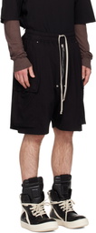 Rick Owens DRKSHDW Black Temple Medium Jersey Cargobela Shorts