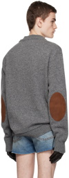 Maison Margiela Gray Elbow Patch Sweater