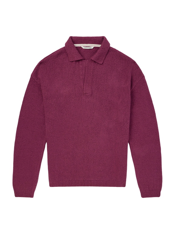 Photo: A Kind Of Guise - Marabou Organic Cotton-Bouclé Polo Sweater - Red